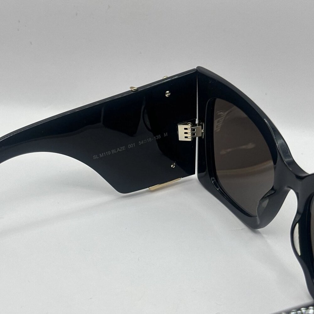 New Saint Laurent SL M119 BLAZE-001 Black Cat Eye Women's Sunglasses Fashion - Picture 6 of 7